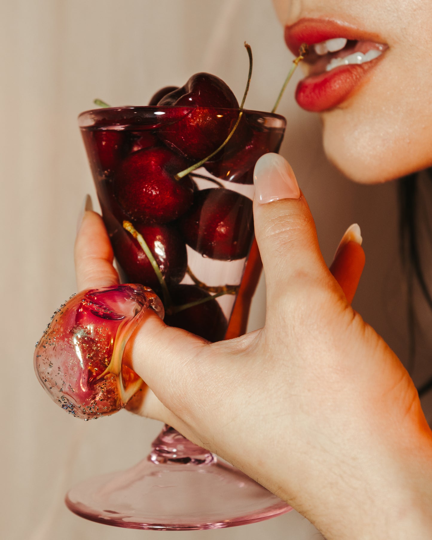 Rose Gold Celestite Ring