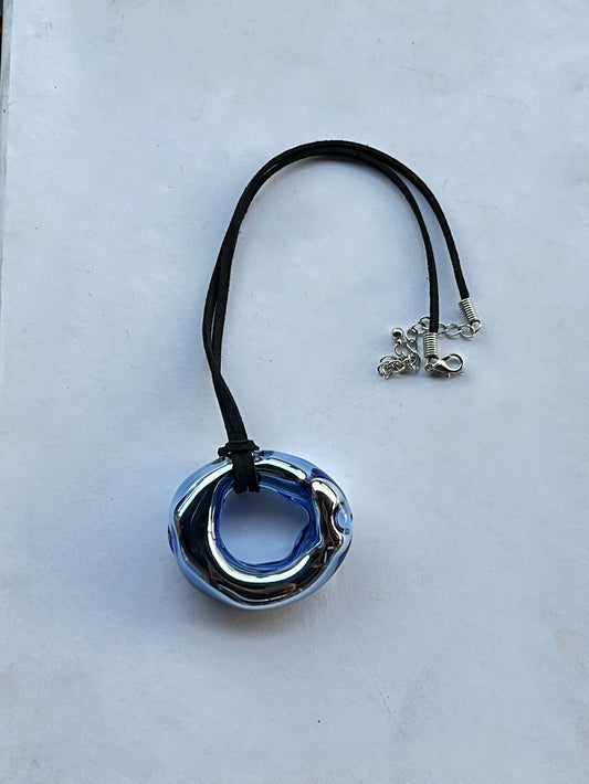 Silver Blue Chrome Pendant