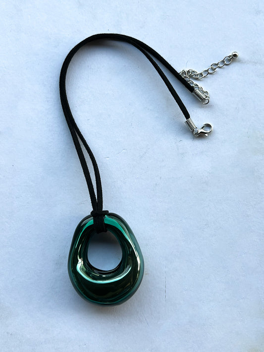 Teal Chrome Pendant